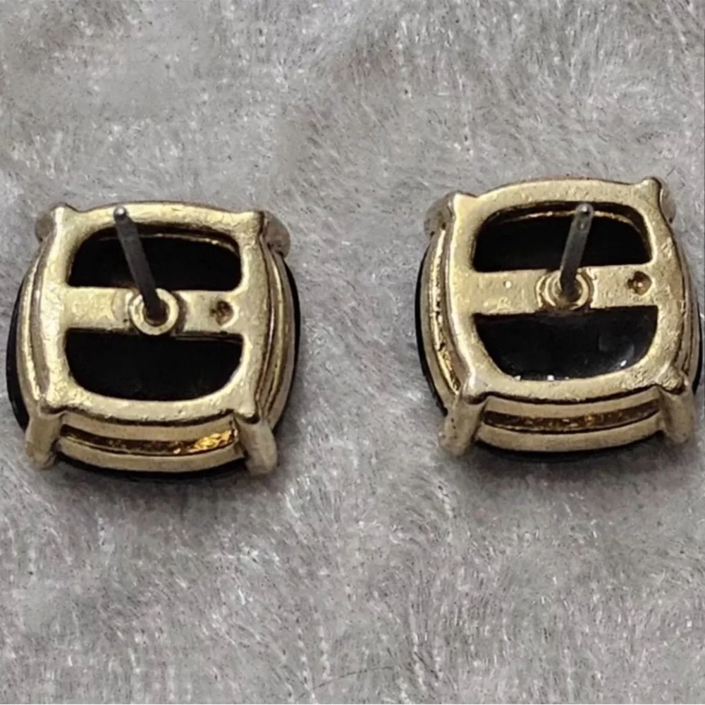 Kate Spade New York ♠️ sparkly black glitter square earrings - Picture 3 of 4